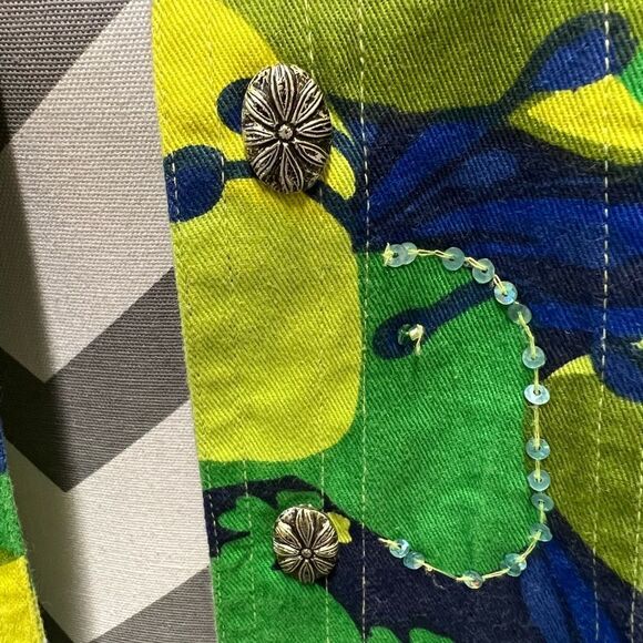 Choices Vibrant Green and Blue Jacket - Picture 3 of 10